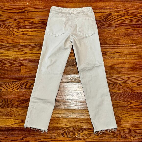 OAT Cropped Fringe Jeans. Ecru. Size 2/26 - Picture 4 of 8